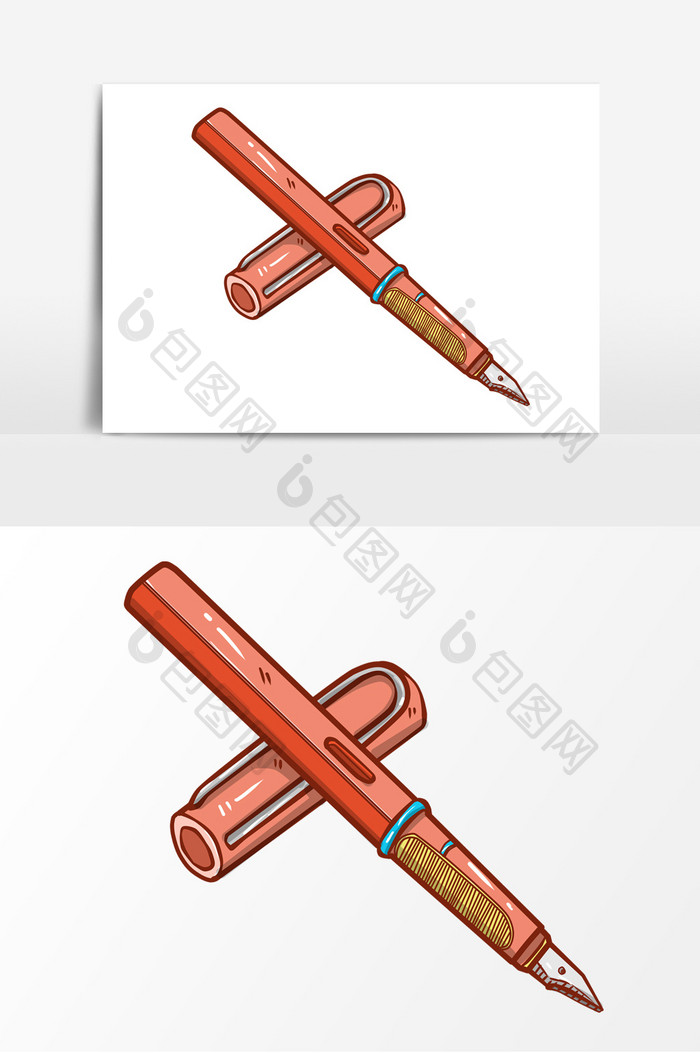手绘办公用笔卡通