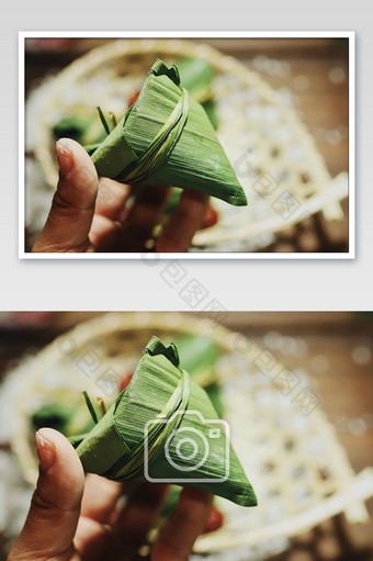 端午节糯米粽子特写摄影图片