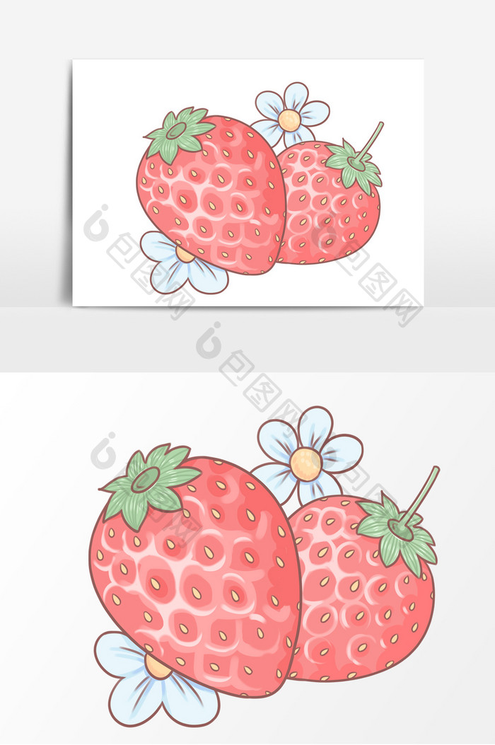 水果草莓形象元素