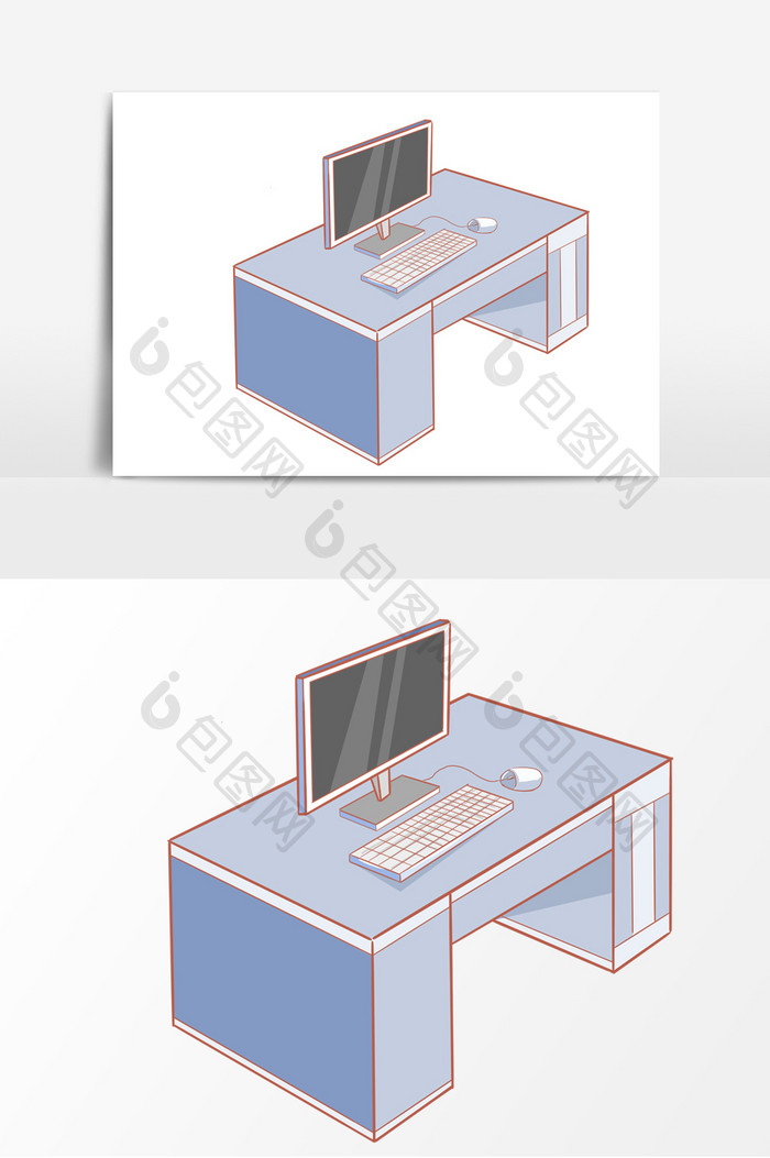 办公用具手绘形象元素