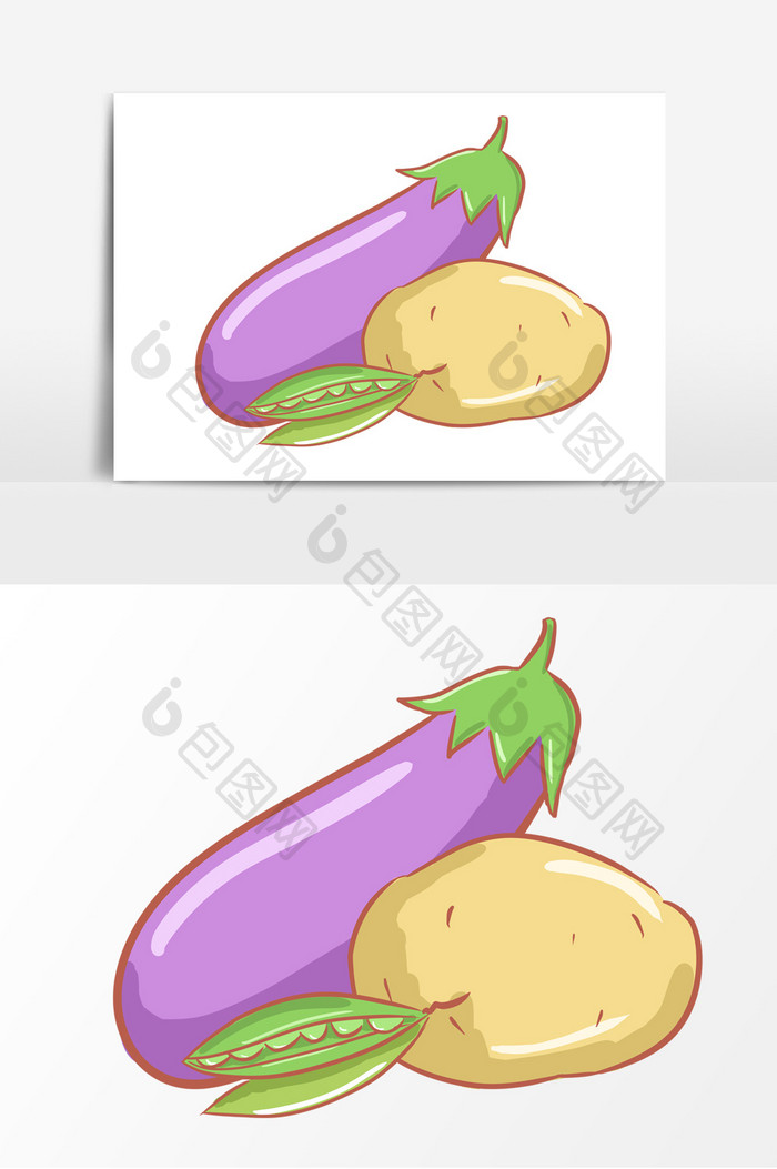 蔬菜茄子土豆形象元素