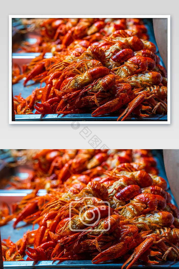 餐饮美食美味夜宵大排档龙虾摄影图