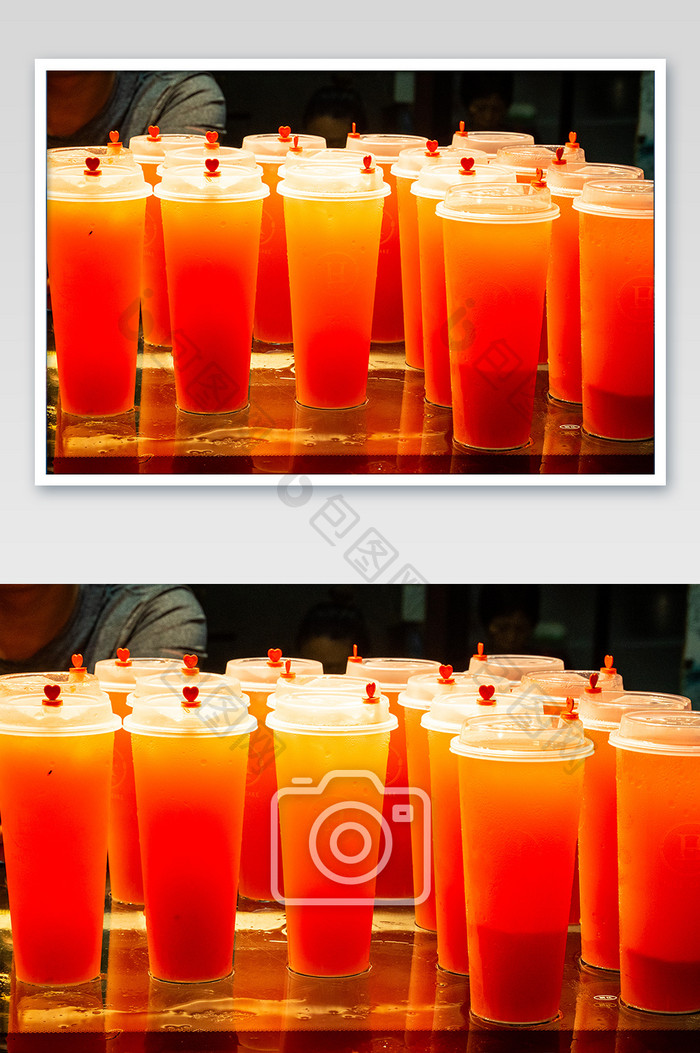 美食夜宵诱人果汁西瓜汁摄影图