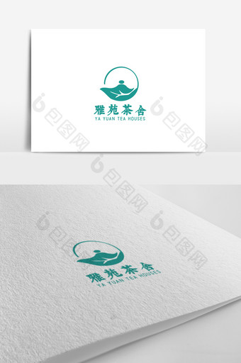 中国风风格茶舍主题logo设计图片