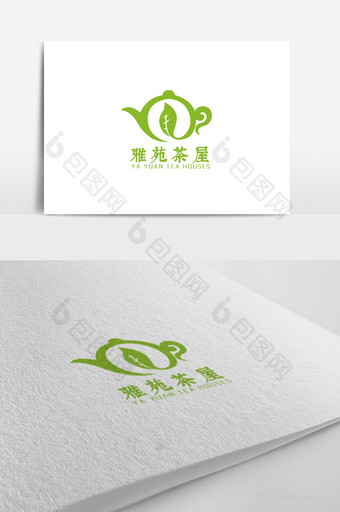 中国风茶屋主题logo设计图片