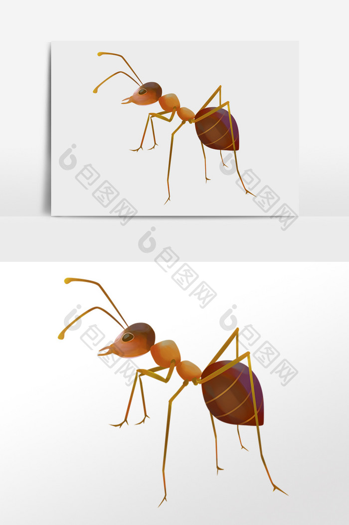 手绘卡通昆虫虫子蚂蚁插画