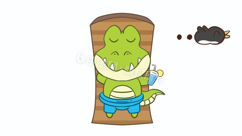 绿色沐日光鳄鱼夏天动态表清包图片