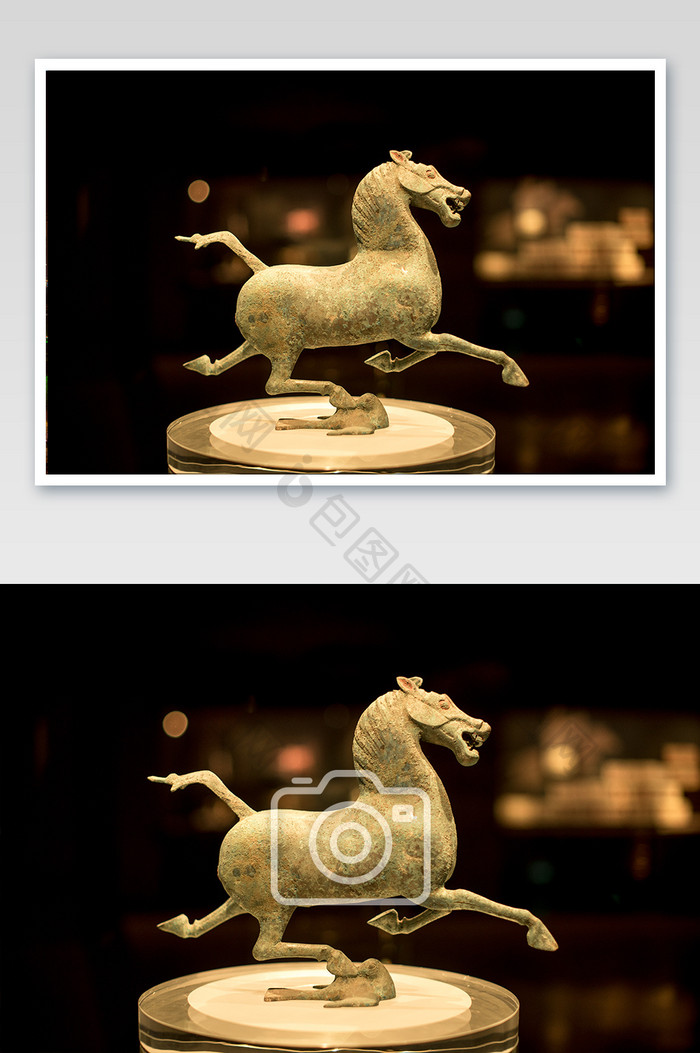 甘肃省博物馆国宝汉朝马踏飞燕铜奔马摄影图
