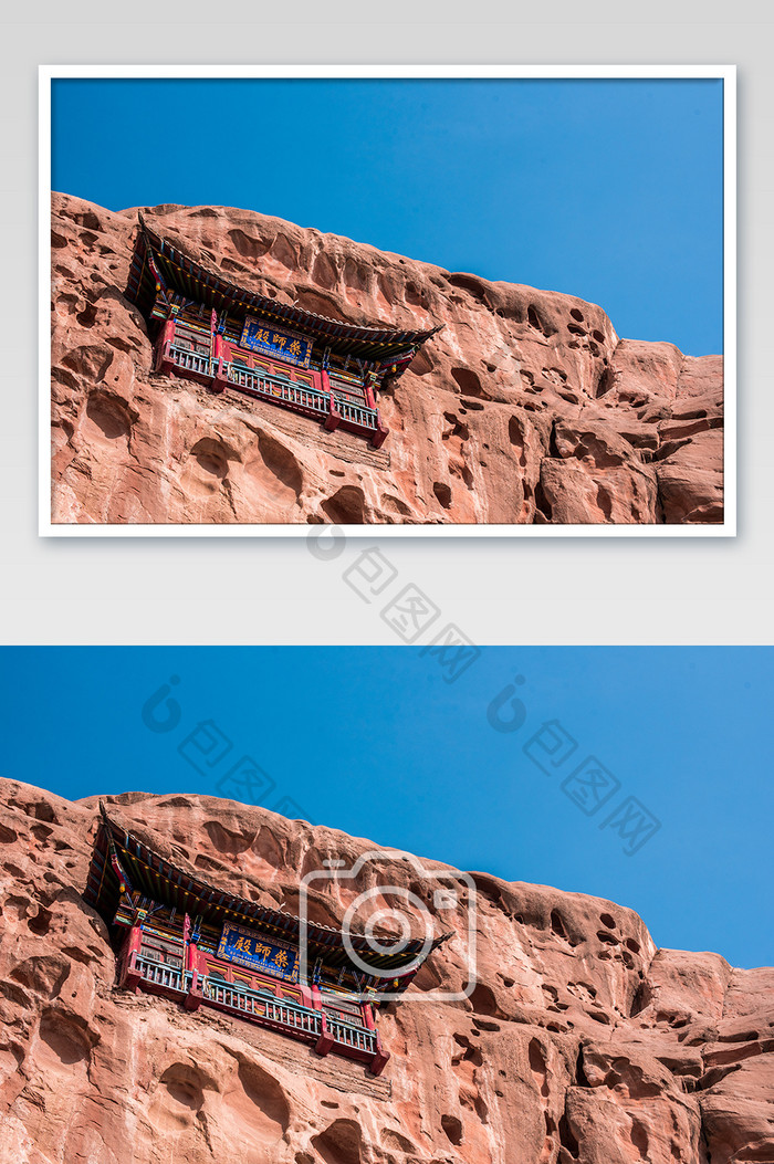 甘肃张掖网红景点马蹄寺传统建筑摄影图片