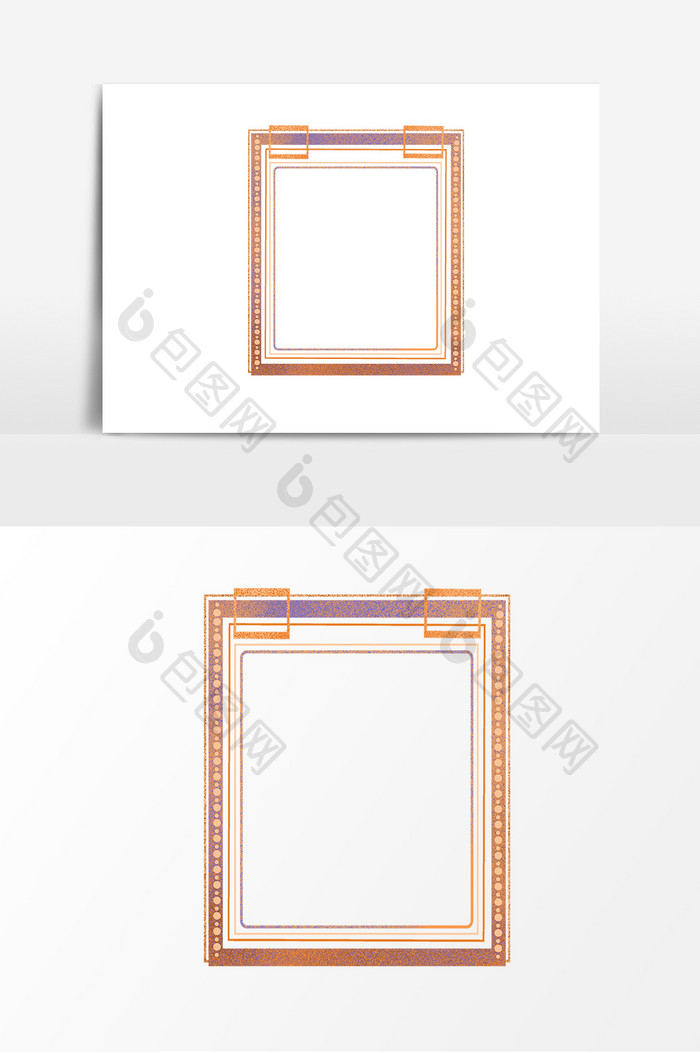 噪点方形手绘边框图片手绘相框