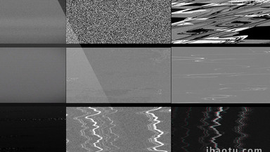 10组4K像素损坏画面信号干扰叠加视频