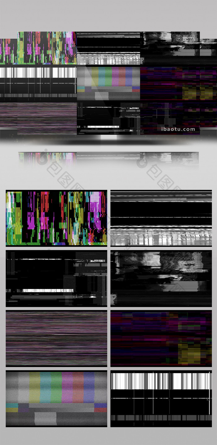 35组4k像素损坏画面信号干扰失真视频