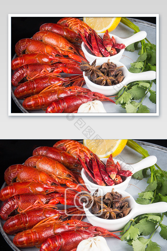美味新鲜的香辣小龙虾摄影图