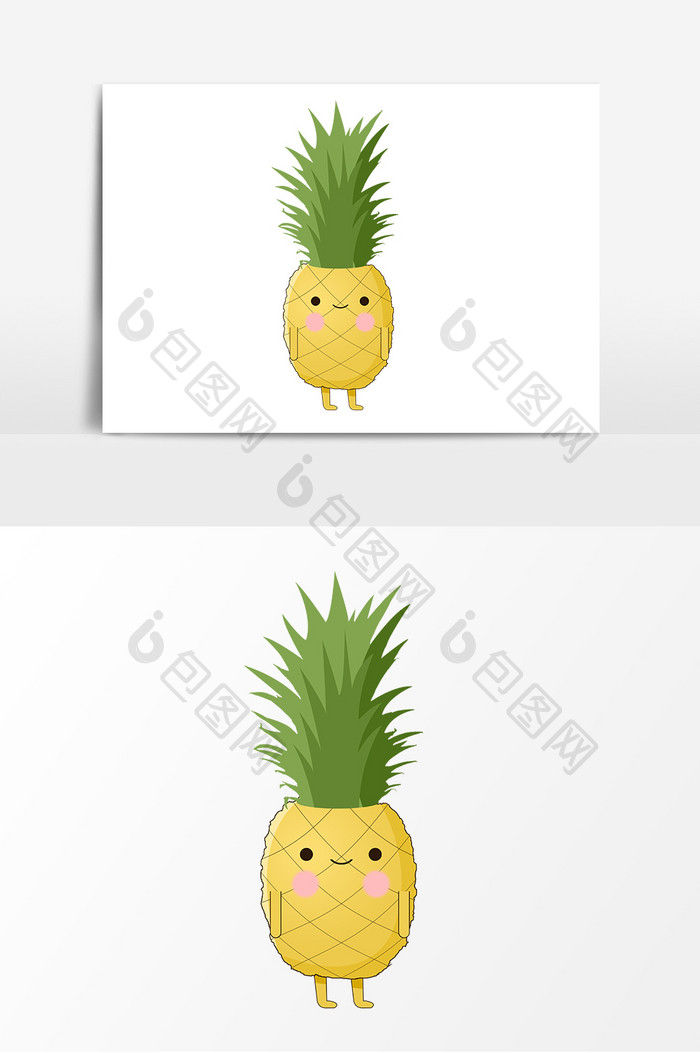 手绘风卡通菠萝元素