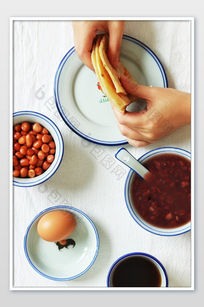 早餐海报葱油饼粥鸡蛋花生米图片图片