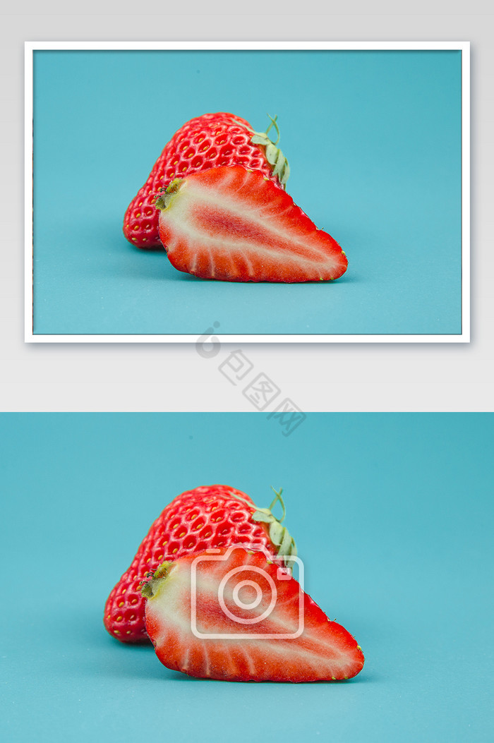 大气切开的草莓摄影图图片