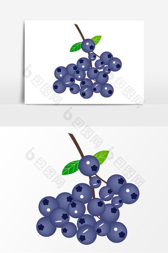 卡通蓝莓果元素设计图片