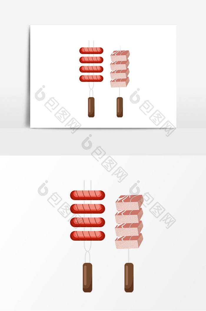 烤串烤肠矢量元素