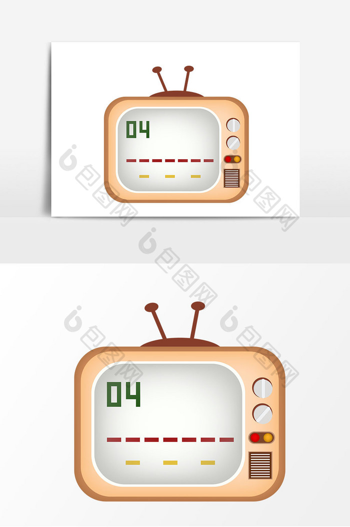 卡通电视玩游戏矢量元素