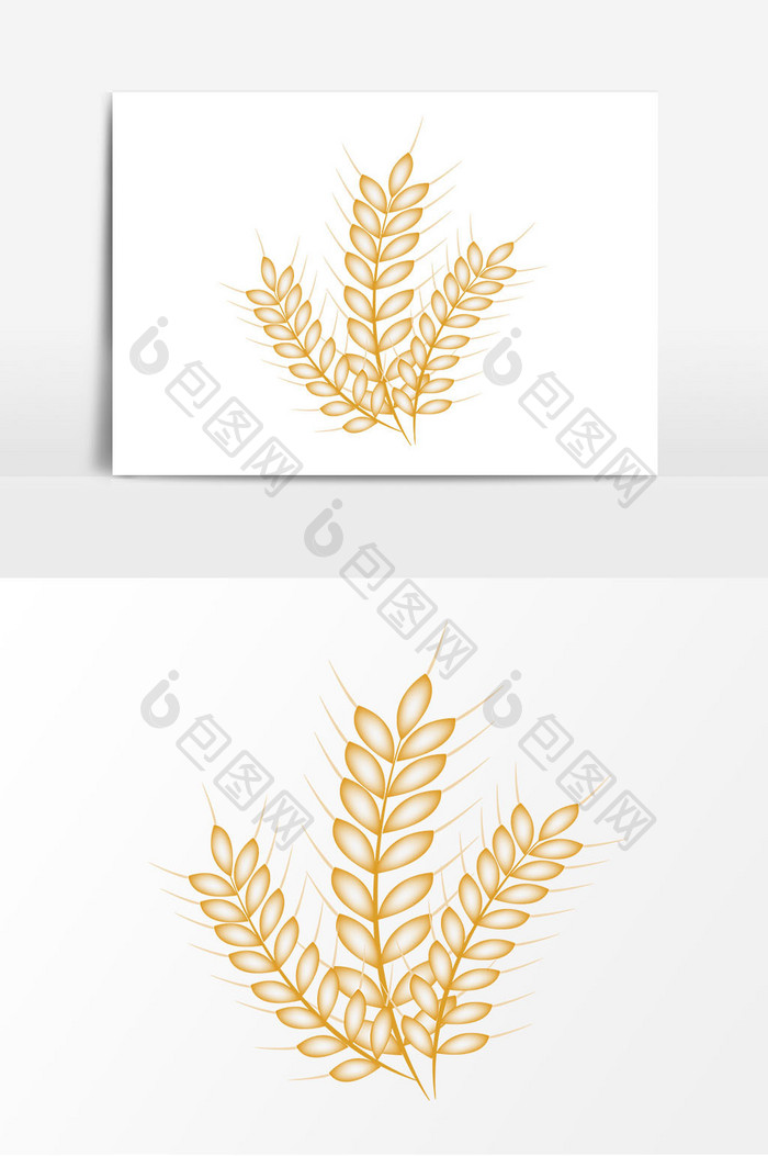 金色小麦植物矢量元素