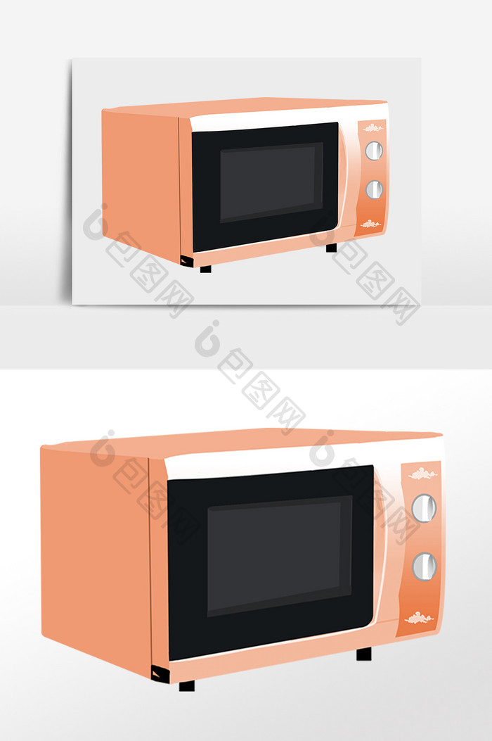 手绘家用电器家电微波炉插画