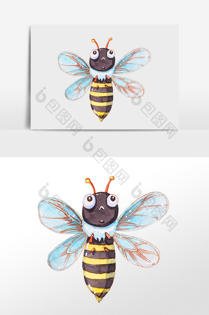 小动物小蜜蜂插画图片图片