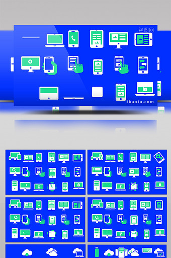 手机IT电脑网络图标MG动画在线办公图片