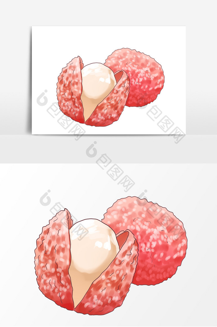 水果荔枝卡通元素