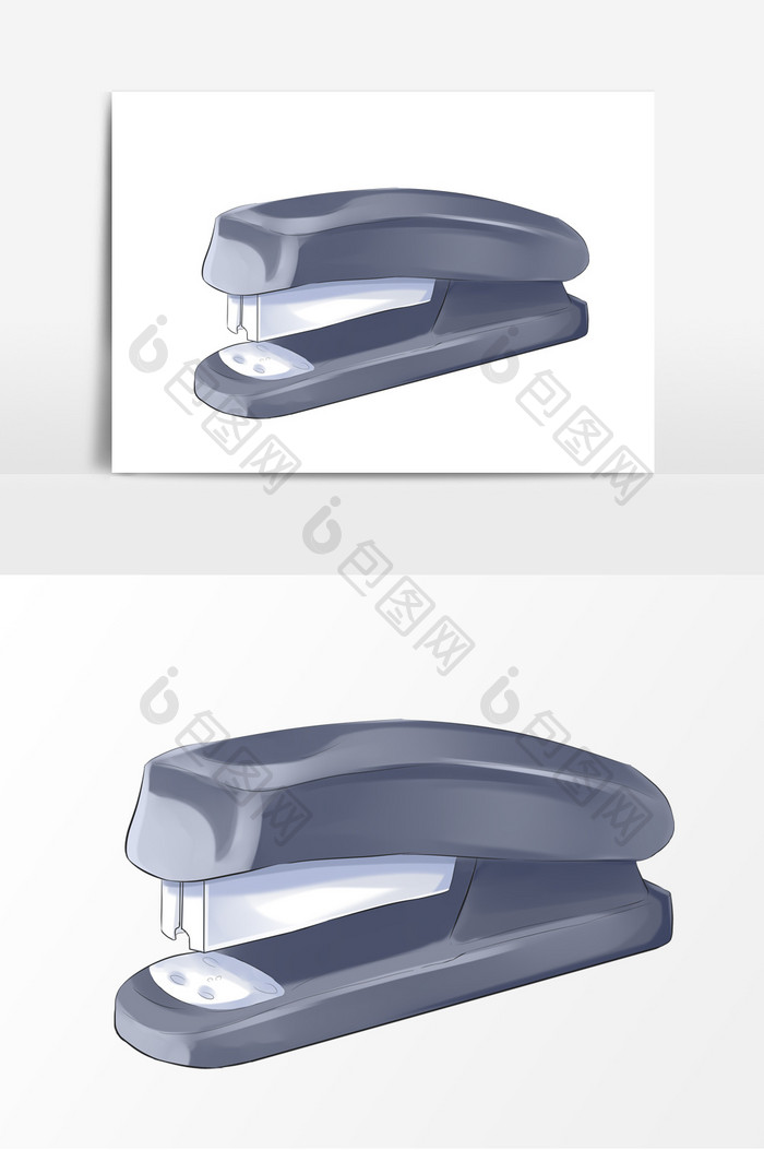 订书机手绘卡通形象元素