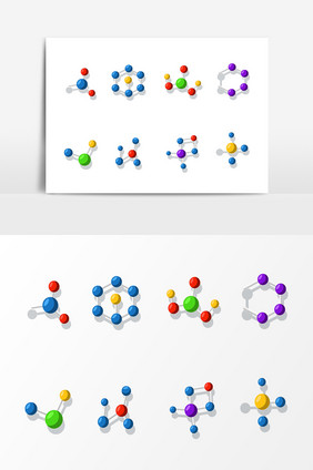 彩色分子结构设计素材