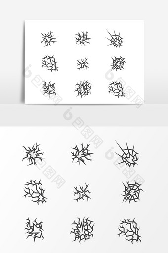 黑色破裂效果素材图片