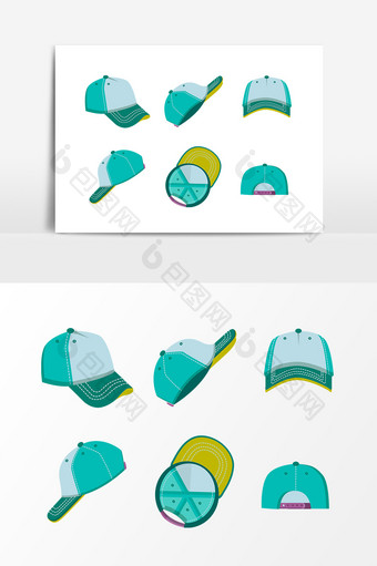 蓝色帽子设计素材图片