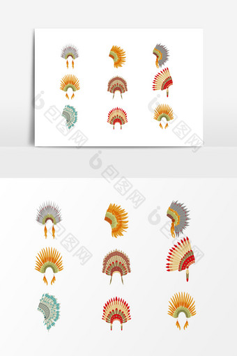 印第安帽子配饰设计素材图片
