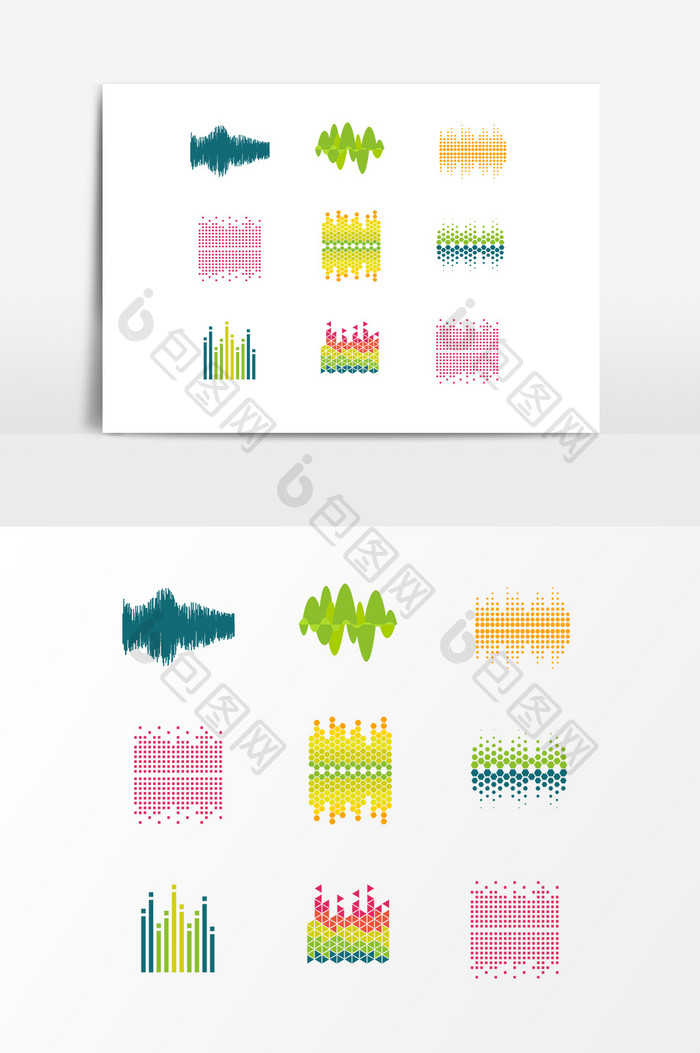 彩色声波音频素材