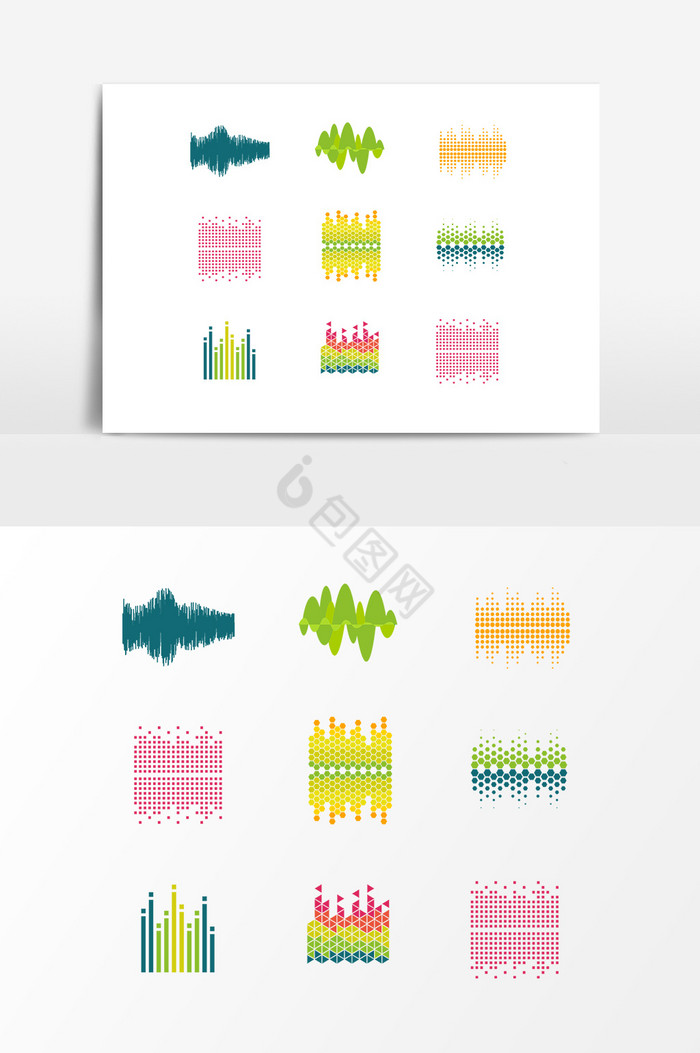 彩色声波音频图片