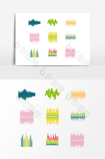 彩色声波音频素材图片