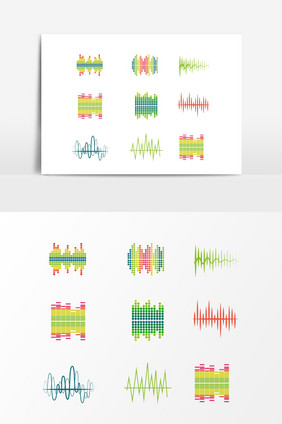 彩色声波音频设计素材