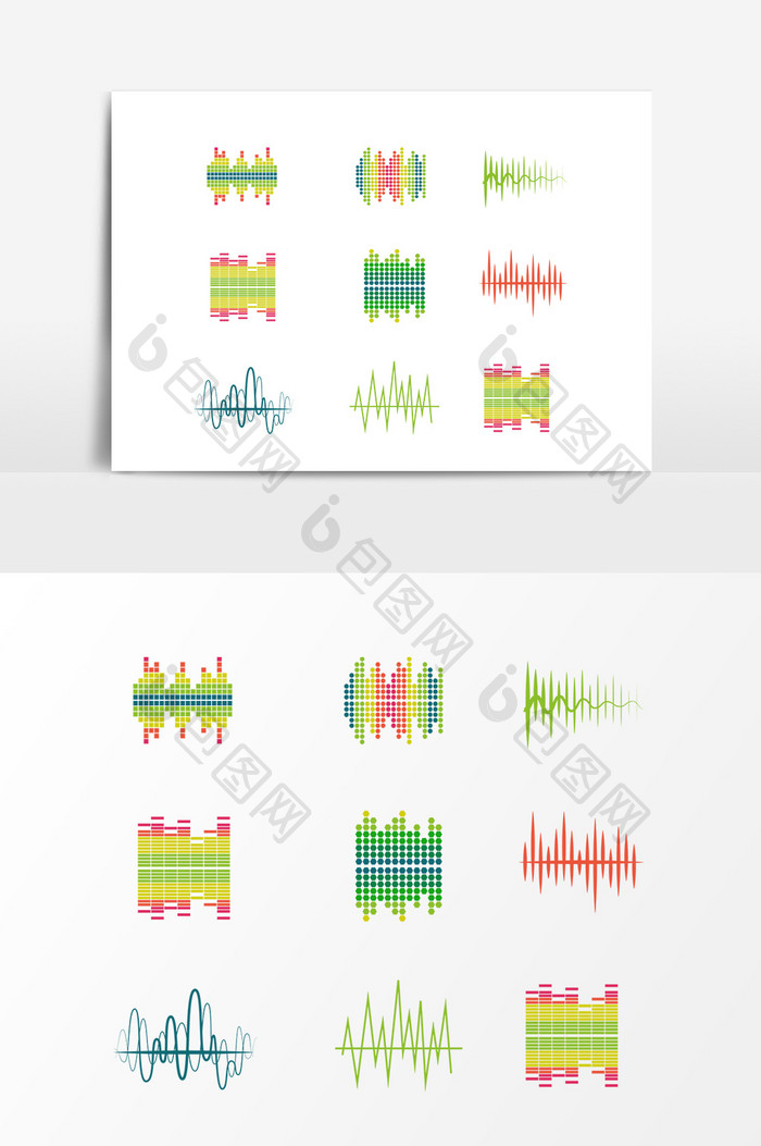 彩色声波音频设计素材