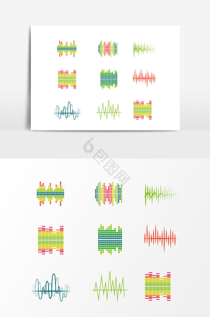 彩色声波音频图片