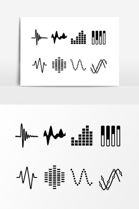 黑色声波图案设计元素