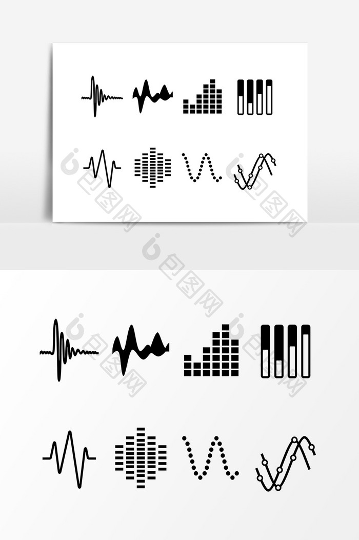 黑色声波图案设计元素