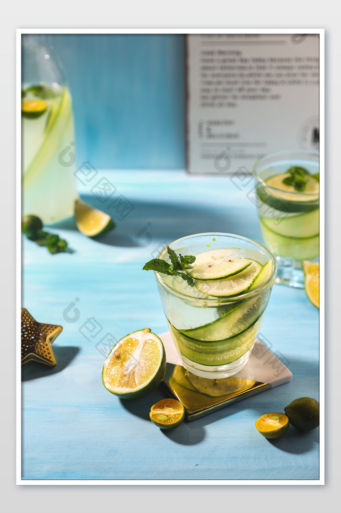 薄荷柠檬水饮料摄影图片图片