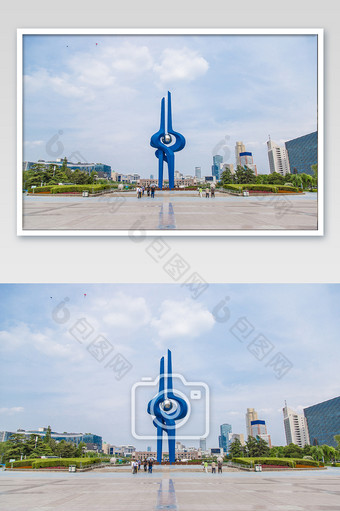 大气济南泉城广场摄影图图片
