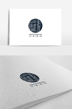 中国风竹林厨院标志logo设计