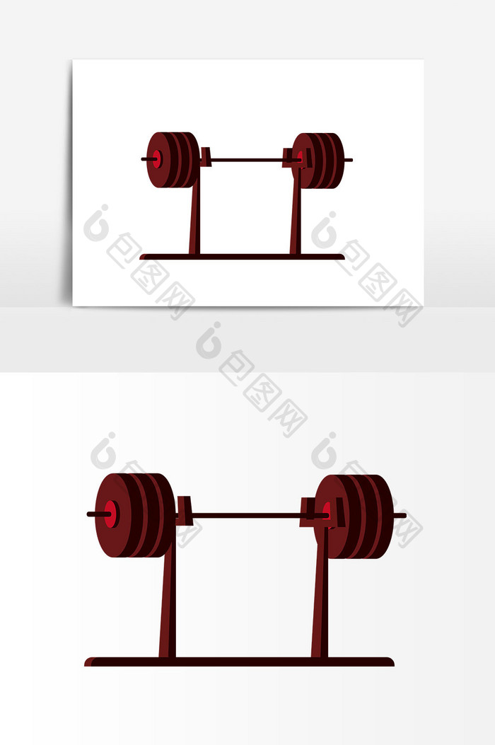 扁平风格质感健身房杠铃元素