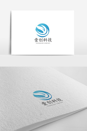 时尚曲线大气科技企业logo设计模板