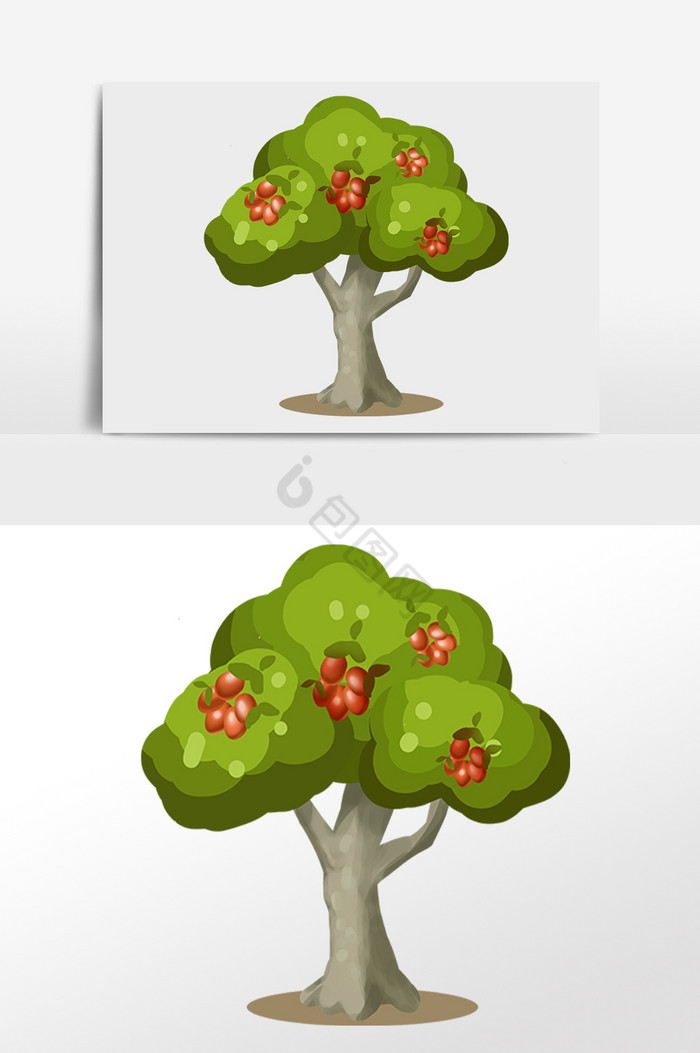 植物果树树木插画图片