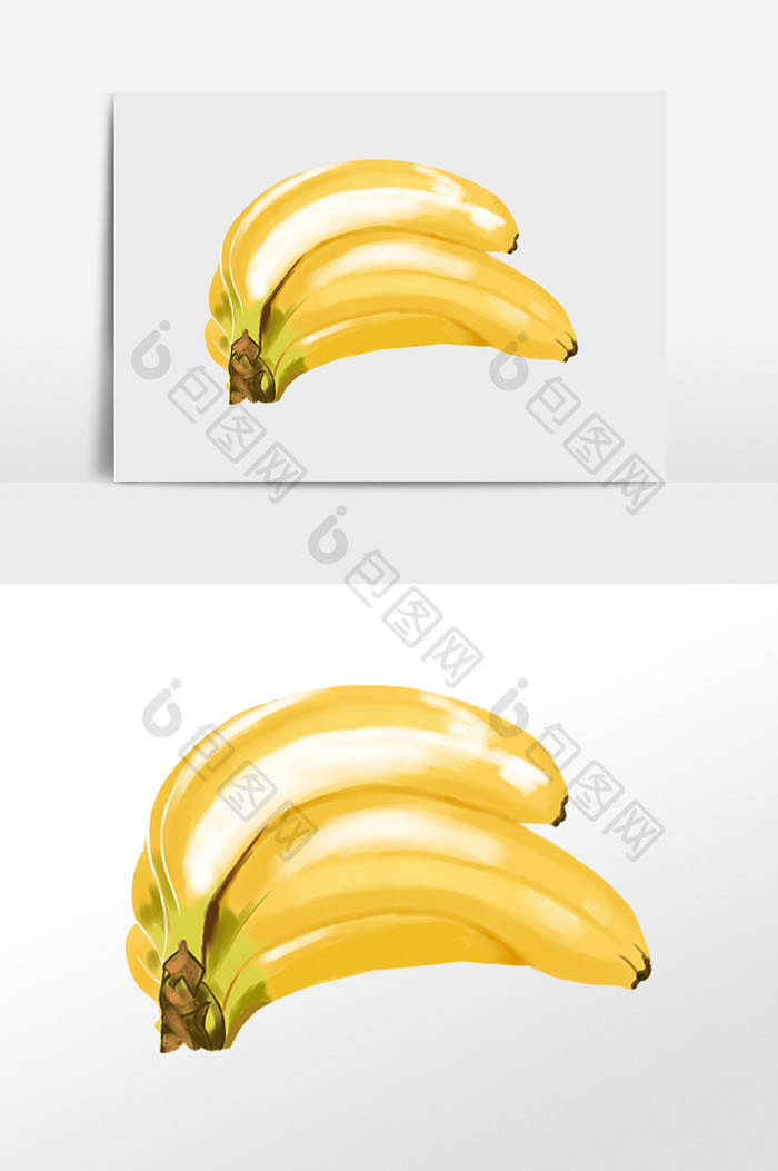 手绘夏季新鲜水果香蕉插画