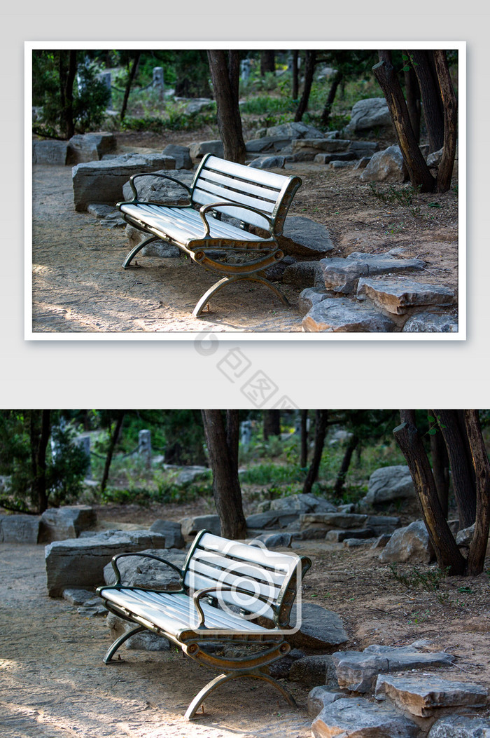 公园椅子摄影图片