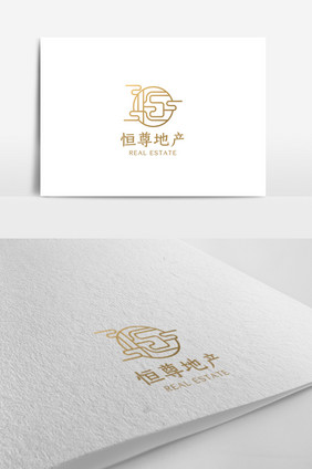 中式大气简约尊贵地产院子logo模板